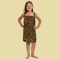 Kid's Terry Velour Leopard Print Body Wrap (Embroidered)